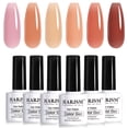 thumbnail image 1 of Set de esmaltes de uñas en gel RARJSM Nude Pinky Purple Jelly 7,5 ml x6, 1 of 8