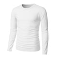 thumbnail image 7 of Dresfit Men's Big and Tall Shirts Long Sleeve Thermal Tshirts Fall Knit Solid Color Crew Neck Athletic Tops 2025 Button Plain Lightweight Fashion White 3XL, 7 of 7