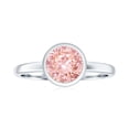 thumbnail image 3 of Rosec Jewels Certified Lab Grown Pink Diamond Engagement Ring 1 Ct - Bezel Set Pink Diamond Ring - Fancy Pink Color VVS Clarity, 925 Sterling Silver, US 5.00, 3 of 7