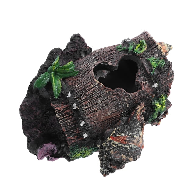 Unique Bargains Aquarium Decorations Hollow Tree Trunk Ornament Resin Fish Accessories Multicolor 4.72' Length