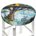 thumbnail image 3 of Bingfone Whimsical Treehouse Painting Padded Round Bar Stool Cover Cushion with Elastic Fabric Round Chair Seat - Whimsical Treehouse Painting, 3 of 7