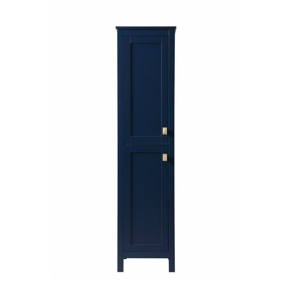 Elegant Kitchen and Bath 16 Inch Wide Bathroom Linen Storage Freestanding Cabinet In Blue