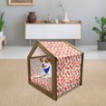 thumbnail image 3 of Orange Pet House, Vintage Pattern of Tropical Exotic Climate Fruits Pineapples Hawaii Summer Design, Outdoor & Indoor Portable Dog Kennel with Pillow and Cover, 5 Sizes, Orange White, by Ambesonne, 3 of 5