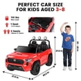 thumbnail image 4 of Licensed Toyota Tacoma 24V 2 Seater Truck, Powered Ride on Car Toy with Remote Control, Wisairt 4 Wheeler for Kids Toddler Ages 3-8, Red, 4 of 12