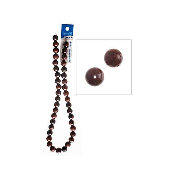 John Bead SP 16" Jasper 10mm Round Mahogany