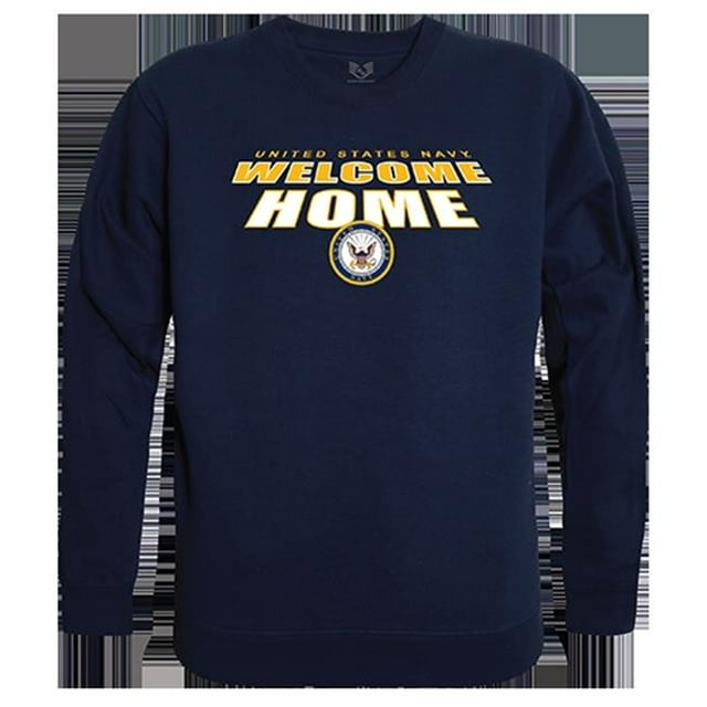 Rapid Dominance RS3-NA2-NVY-04 USN Welcome Graphic Crewneck Sweatshirt, Navy - Extra Large