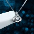 thumbnail image 4 of MISS RIGHT Beating Heart Jewelry Water Drop Crystal Zircon 925 Sliver Pendant Necklace for Women, 4 of 5