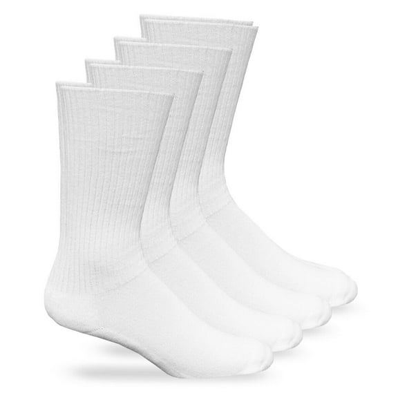 Carolina Ultimate Mens Womens Socks, Non-Binding Cotton Rib Dress Crew Socks, 4 Pairs