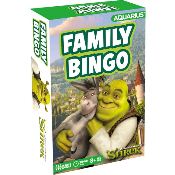 Juego de bingo AQUARIUS Shrek Family para niños, adolescentes y adultos