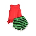thumbnail image 3 of Aunavey Kids Girls Summer Clothes Set Baby Watermelon Tassle Vest Tops + Shorts Pants, 3 of 6