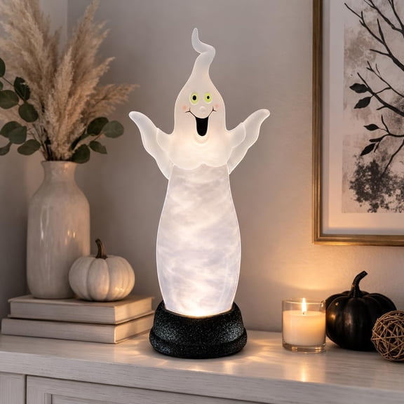 Moments in Time Halloween Ghost Water Globe, LED Lighted, Spinning Smoky Water Effect