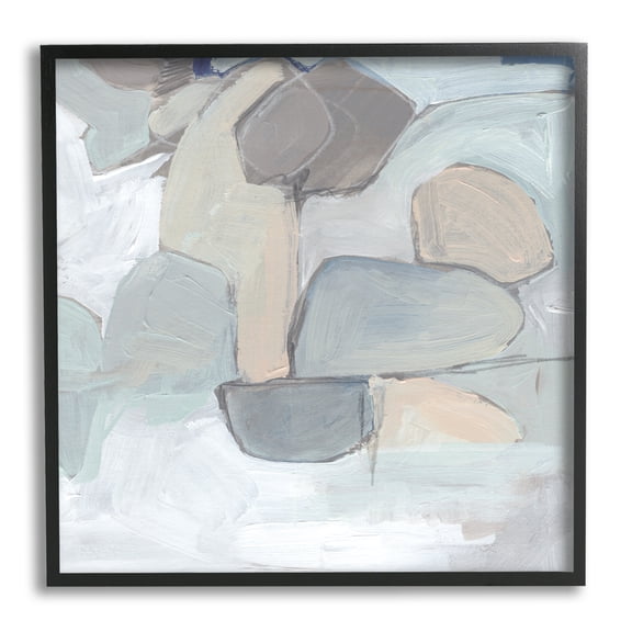 Stupell Industries Abstract Neutral Geometric Shapes Round Rock Landscape, 24 x 24, Designed by Jennifer Paxton Parker