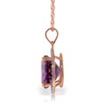 thumbnail image 3 of Galaxy Gold 14K Solid Rose Gold 24" Necklace with Natural Diamonds and a Victorian-Style Purple Amethyst Drop, 14"-24" Sizes, February Birthstone, Symbol of Serenity, 3 of 7