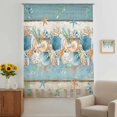 thumbnail image 2 of Teal Blue Brown Beach Coastal Sheer Curtains 84" Long, Nautical Shell Starfish Coral Summer Light Filering Curtains, Breathable Simi Curtain Privacy Drapes for Living Room Bedroom Window Treatment, 2 of 9
