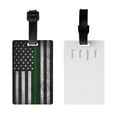 thumbnail image 2 of Thin Green Line Flag Luggage Tag Name Id Card Suitcase Labels Identifiers Pvc Baggage Tags, 2 of 6