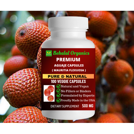 Aguaje 100 Quick Release Capsules - 500mg Per Capsule