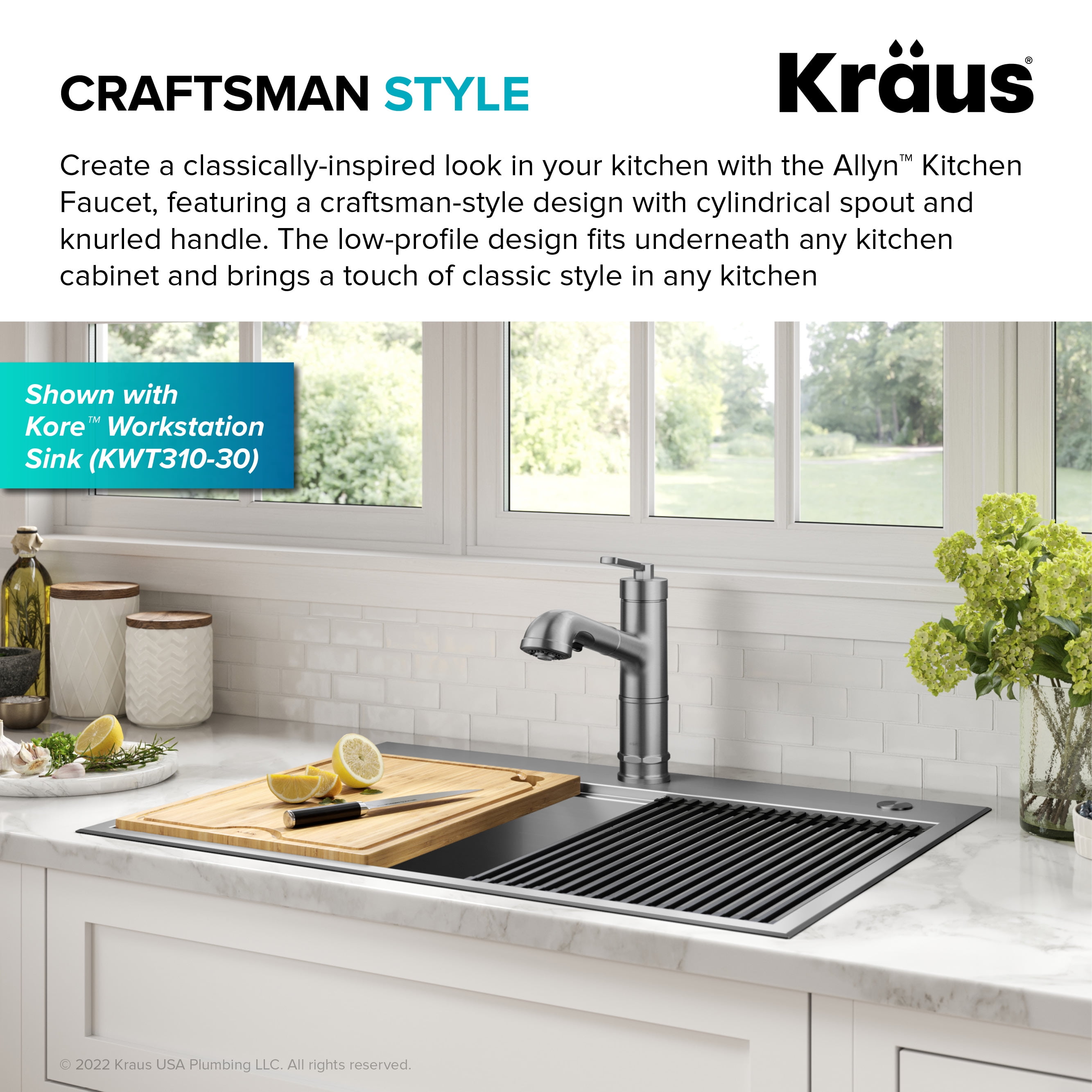 KRAUS Allyn Pull-Out Single Handle Kitchen Faucet in Spot-Free Stainless Steel
