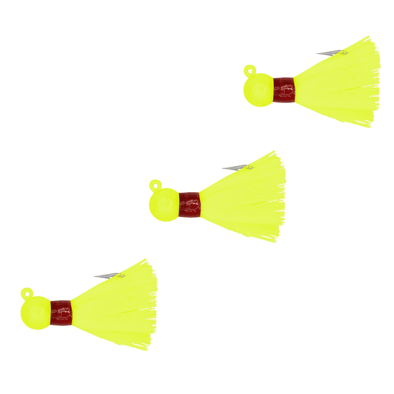 (2 pack) Tsunami Pompano Bucktail Jig Fishing Lure 1/4 oz. – Chartreuse