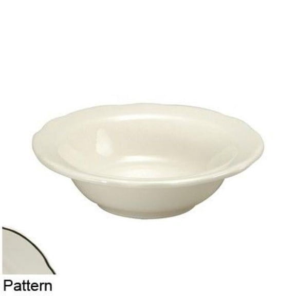 Oneida F1560018720 0.5 oz Scalloped Edge China Grapefruit Bowl with Manhattan Black Band