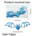 thumbnail image 6 of Sylvtty 12 Pcs Halloween Bat Wall Sticker Decorations Large Hollow Out Bats Wall Decals for Wall Glass Mirror Living Room Decor, 6 of 7