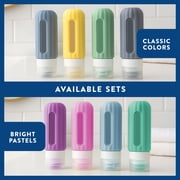 Smart Travel Silicone Containers 4-Pack with Clear Bag - TSA Approved, Leak-Proof 3 oz Squeeze Bottles