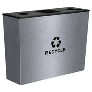 Ex-Cell Kaiser RC-MTR-3 SS tapered recycling receptacle Three Stream unit- Stainless Steel finish