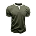 thumbnail image 5 of XUANTAOO Men T Shirts Short Sleeve Crewneck Henley Shirts Loose Fit Green Shirt Men Summer Shirts, 5 of 7