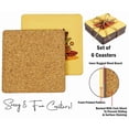 thumbnail image 4 of Inkdotpot Set of 6 Drink Coasters Easy Clean 4-inch SquareCoastersCork Base,Reusable,Autumn, 4 of 8
