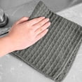 thumbnail image 3 of Waffle Cloth Weave Matter Microfiber Soft Absorbent Quick Drying Towel Kitchen, 3 of 11