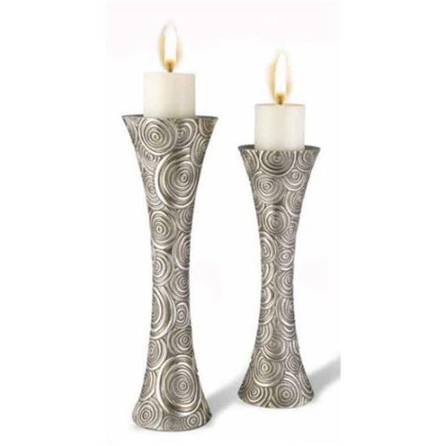 Sintechno SK-4227-C1 Ridged Spirals 2 PieceCandlestick Set