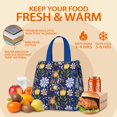 thumbnail image 5 of Pioneer Flower Floral Print Pattern Insulated Lunch Bag for Women & Adults,Large Portable Soft Cooler Lunch Bag,Thermal Food Storage Tote with Pearl Cotton,8.66L,8.75x5.75x9.5 Inch, 5 of 6