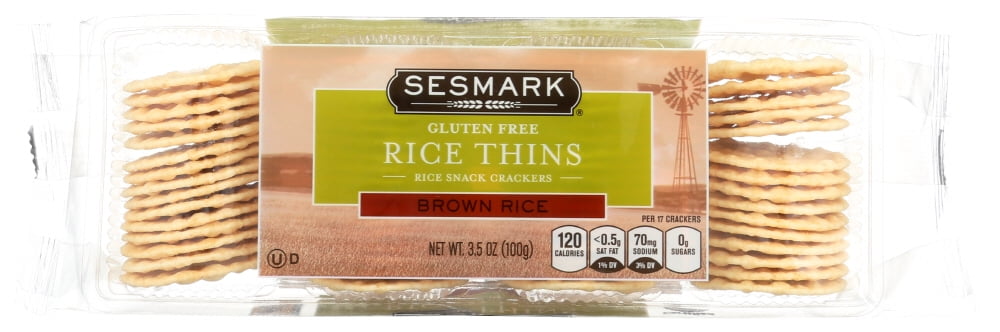 Sesmark Foods Rice Thins Brown, 3.5 Oz