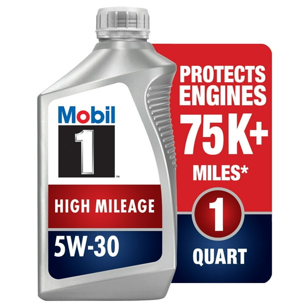 Mobil 1 High Mileage Full Synthetic Motor Oil 5W30, 1 qt