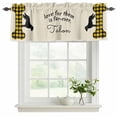 thumbnail image 2 of 2 Pack Valances for Windows, Yellow Black Buffalo Checkered Window Valances for Living Room/Bedroom/Bathroom, Bones Cute Dogs Pets Light Filtering Kitchen Curtain Valance 42"W x12" L, 2 of 9