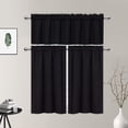thumbnail image 7 of Haperlare Black Valance Curtain Farmhouse Blackout Curtains Thermal Insulated Window Treatment Rod Pocket for Home Decor 1 Panel for Bathroom, 7 of 7