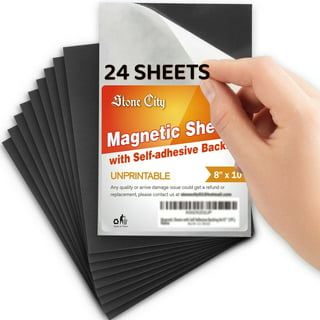 Stone City Strong Flexible Adhesive Magnetic Sheets with Adhesive Backing  8.5x11 Inch 24 Pcs 20Mil , Self-Adhesive Magnetic Sheets