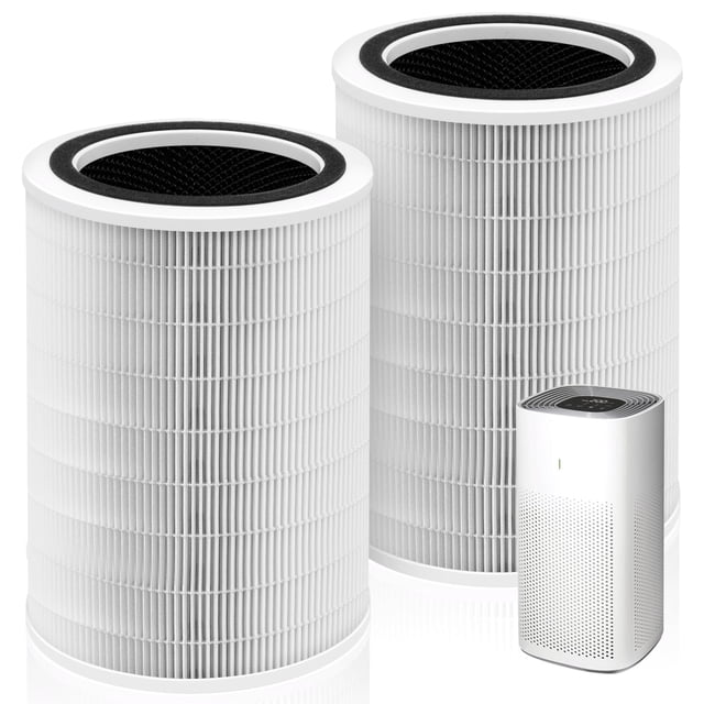 Pulluty 12010 HEPA Replacement Filter for Clorox Large Room Air Purifier 11010 & 11011,3-in-1 H13 True HEPA with Activated Carbon