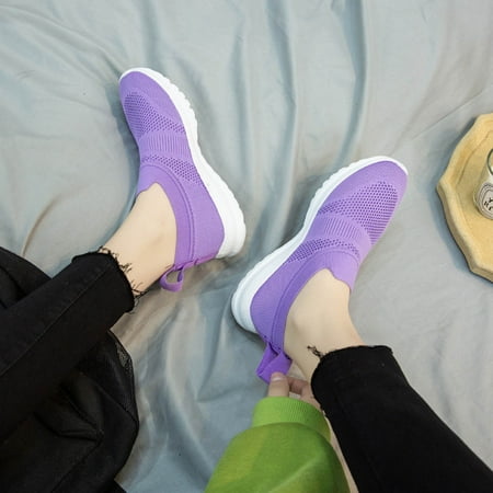 

Yedhsi Hot Shoes Women s Shoes Low-top Casual Fly-knit Socks Lightweight Lazy Walking Shoes