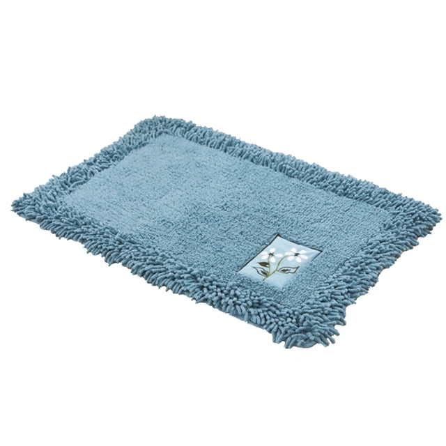 Coofit Bath Rug Non-slip Absorbent Chenille Bath Mat Shower Rug for Kitchen Bathroom