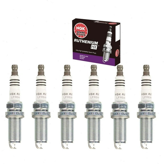 6 pc NGK Ruthenium HX Spark Plugs compatible with Toyota RAV4 3.5L V6 2006-2012