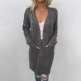 thumbnail image 1 of Cardigan d'Automne et d'Hiver pour Femmes, Mode Longue à Simple Boutonnage, Veste Décontractée, 1 of 5