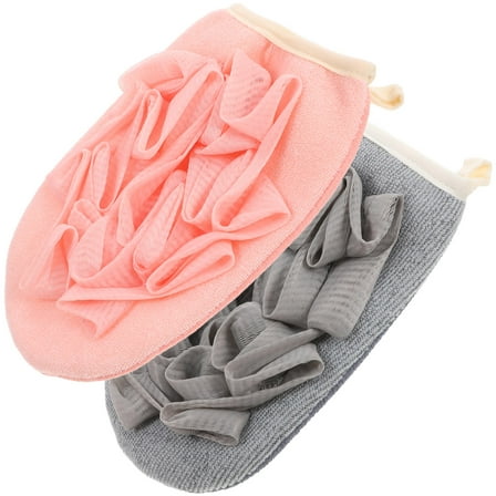 LOLIPPYY Set of 2 Exfoliating Bath Gloves Mitts for Deep Cleansing, Shower Use, and Effective Skin Care