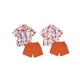 thumbnail image 3 of Conjunto de ropa de Halloween para niños pequeños: pajarita, fantasma, estampado de calabaza, camisa de manga corta con cuello vuelto y pantalones cortos (2 piezas)., 3 of 9