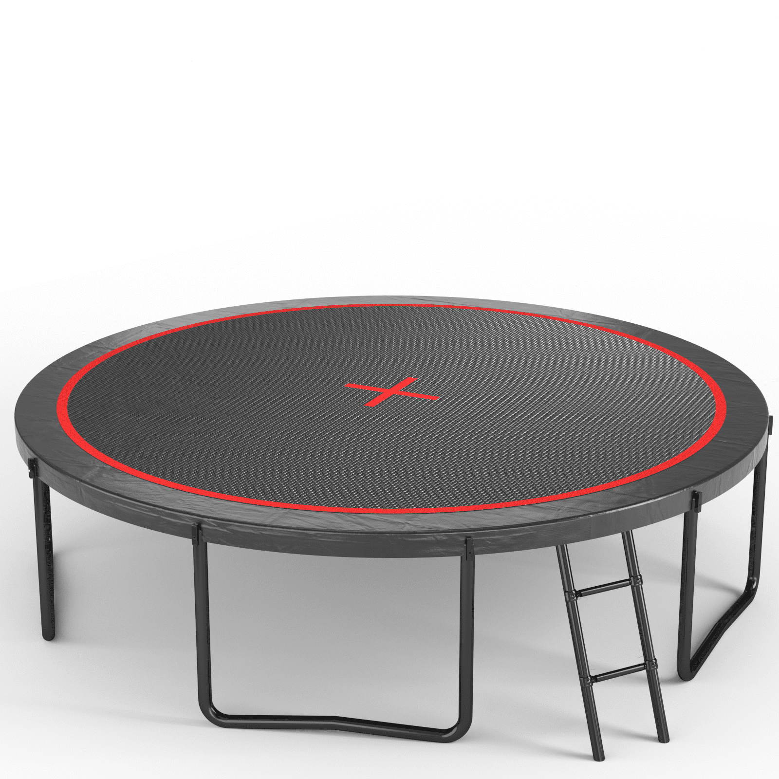 Witaxima YC 12FT Trampoline with Basketball Hoop, Ladder, and Safety Enclosure - Heavy-Duty Steel Frame, Black & Red, 144in Round, ASTM Certified for Kids & Family Outdoor Fun