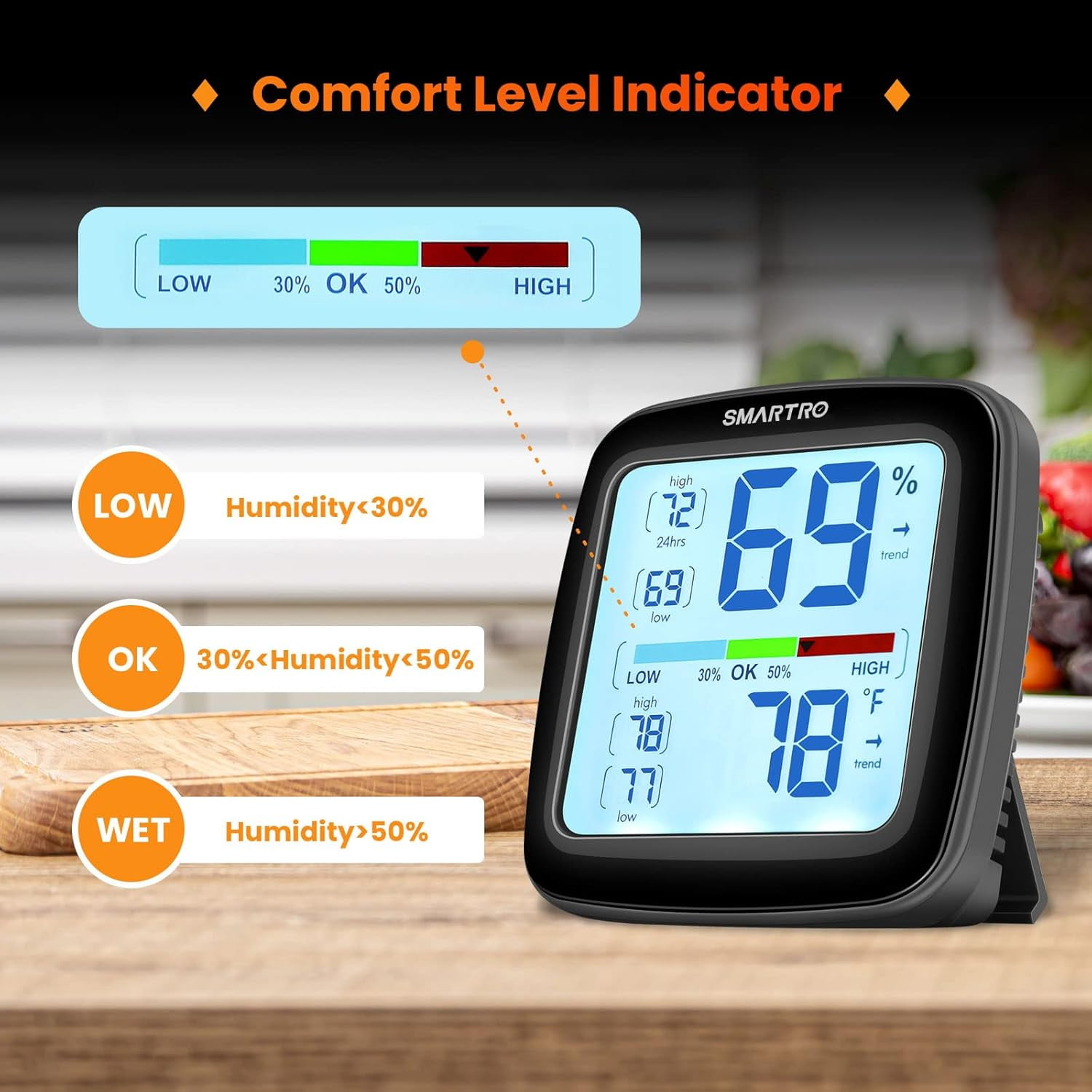 SC42 Professional Digital Hygrometer Indoor Thermometer Room Humidity Gauge Pro Accuracy Calibration