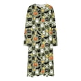 thumbnail image 6 of Women's Plus Halloween Nightgown Pumpkin Ghost Print Crewneck Long Sleeve Dress Fall Loungewear Sleep Maxi Dress, 6 of 7
