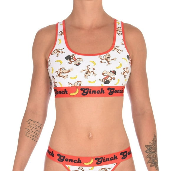 Ginch Gonch Sujetador Deportivo con Plátanos para Mujer Talla Grande