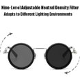 thumbnail image 5 of Adjustable Tint Sunglasses,1-9 Gears Steampunk Retro Metal Round Polarized Glasses with ND Filter Lenses for Men and Women, 5 of 9