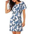 thumbnail image 2 of Fotbe Beautiful Butterflies Bata de Dormir para Mujer con Estampado, Camisón de Algodón de Manga Corta, Ropa de Dormir Casual, 2 of 6