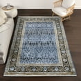 thumbnail image 2 of Navy Oriental Area Rugs for Living Room Washable Rugs Boho Moroccan Area Rug Soft Neutral Geometric Bohemian Carpet Distressed Indoor Rug for Bedroom Dining Room Office Foldable Nonslip Rug, 2 of 9